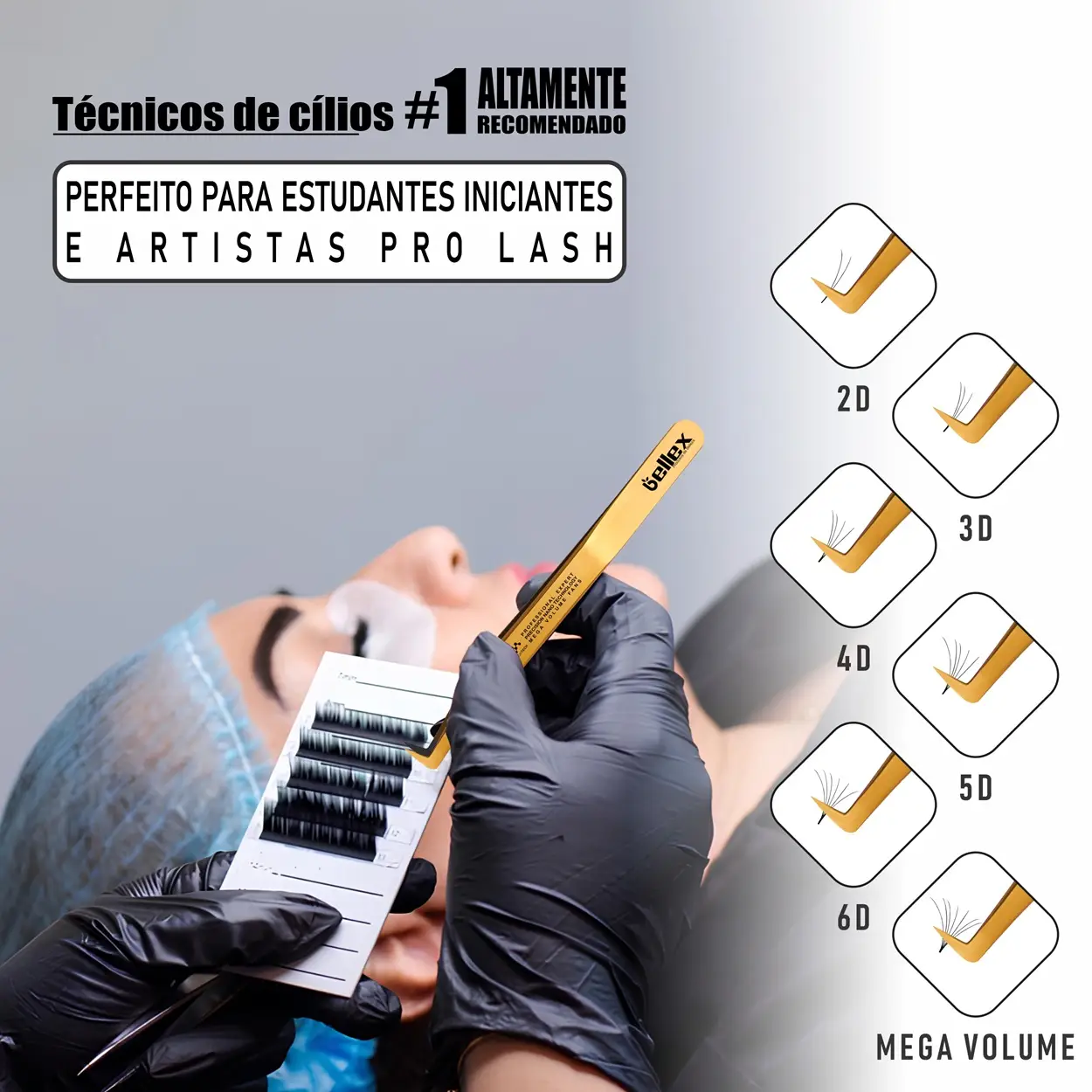 Pinça Clássica Para Volume Russo L-Type - Imagem 2